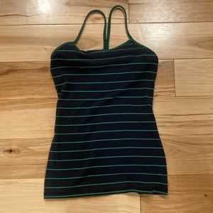 Small Lululemon yoga top with shelf bra.